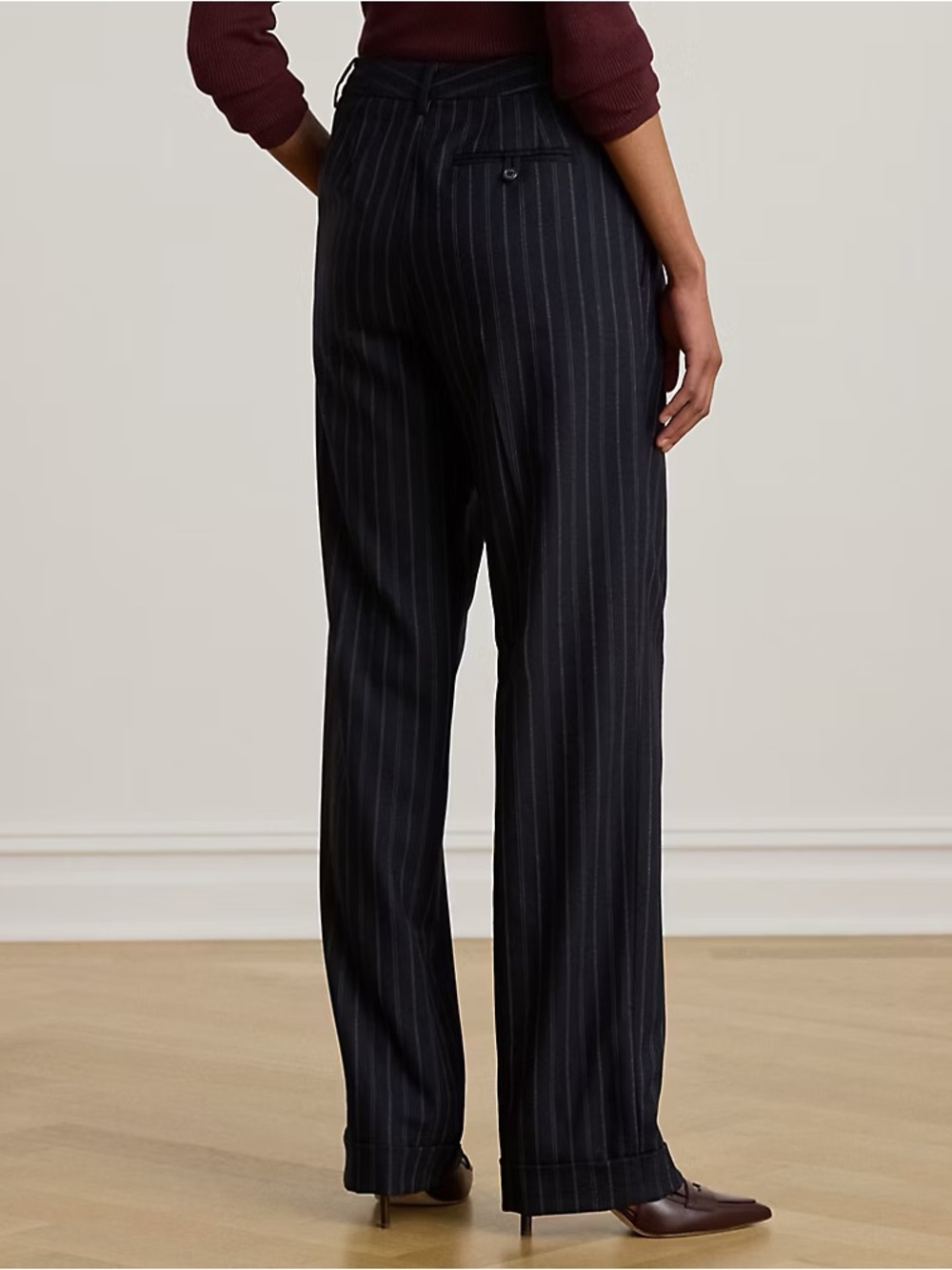 HOT TOPIC Women’s Black Pinstripe Wide-Leg Dress Pants